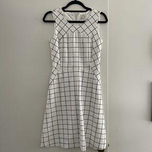 Navy & White Windowpane Dress